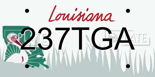 237TGA Louisiana License Plate