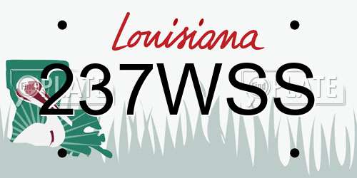 237WSS Louisiana License Plate