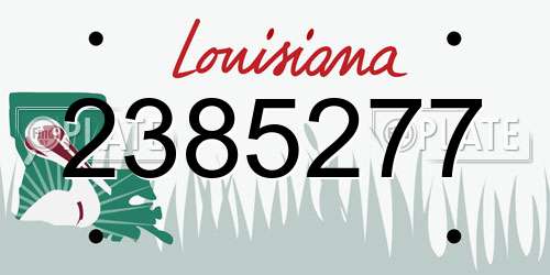 2385277 Louisiana License Plate
