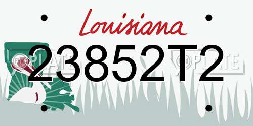 23852T2 Louisiana License Plate