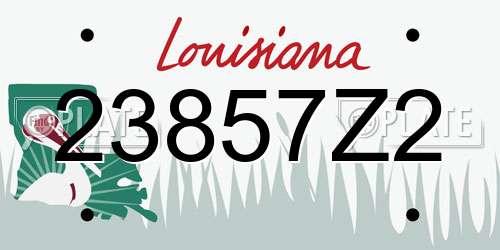 23857Z2 Louisiana License Plate