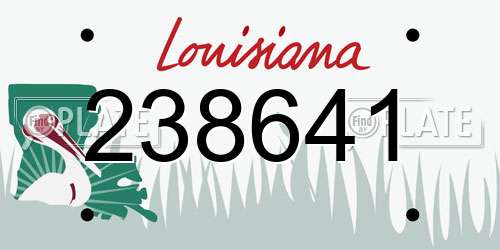 238641 Louisiana License Plate