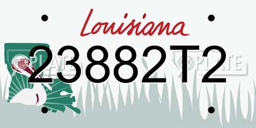 23882T2 Louisiana License Plate