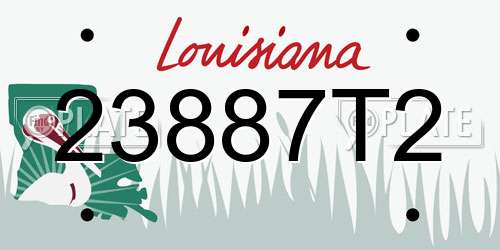 23887T2 Louisiana License Plate