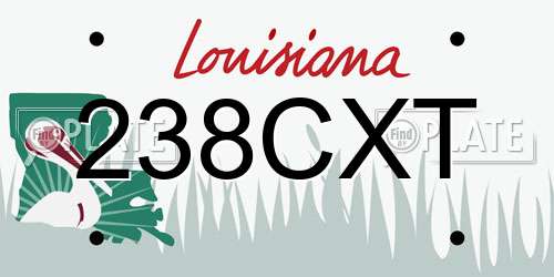 238CXT Louisiana License Plate