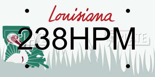238HPM Louisiana License Plate