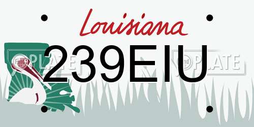 239EIU Louisiana License Plate