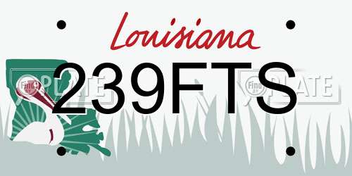 239FTS Louisiana License Plate
