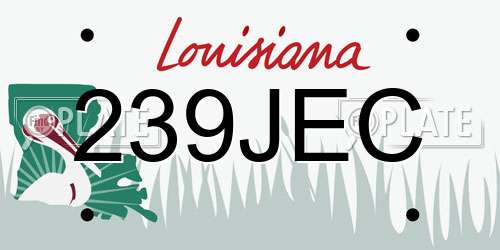 239JEC Louisiana License Plate