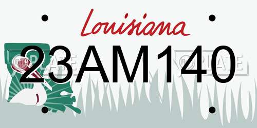 23AM140 Louisiana License Plate