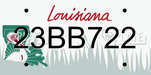 23BB722 Louisiana License Plate