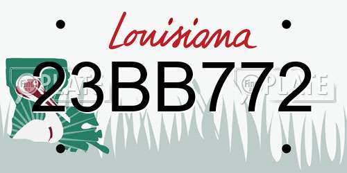 23BB772 Louisiana License Plate
