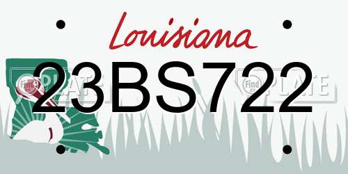 23BS722 Louisiana License Plate