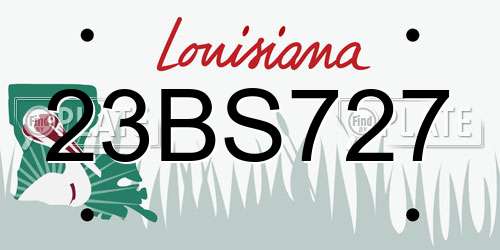 23BS727 Louisiana License Plate