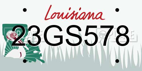 23GS578 Louisiana License Plate