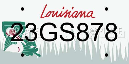 23GS878 Louisiana License Plate