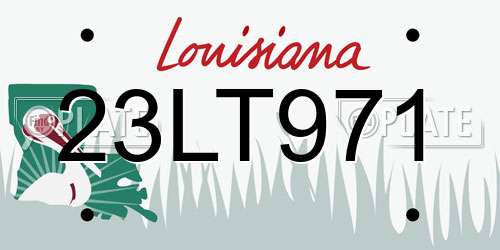 23LT971 Louisiana License Plate