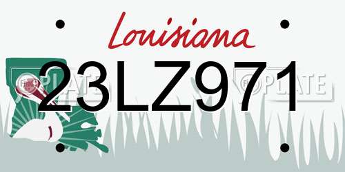 23LZ971 Louisiana License Plate