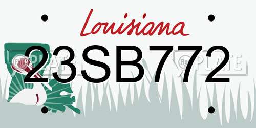 23SB772 Louisiana License Plate