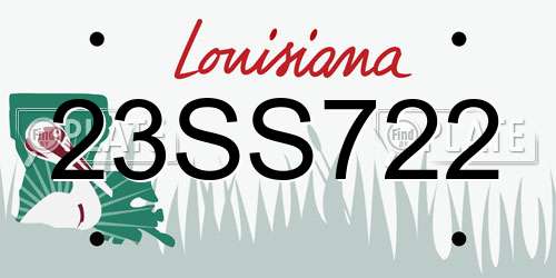 23SS722 Louisiana License Plate