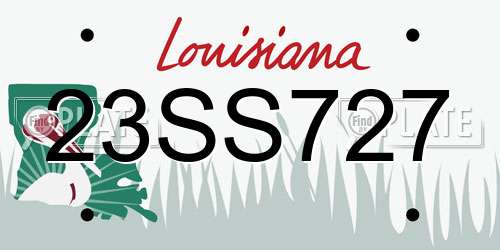 23SS727 Louisiana License Plate