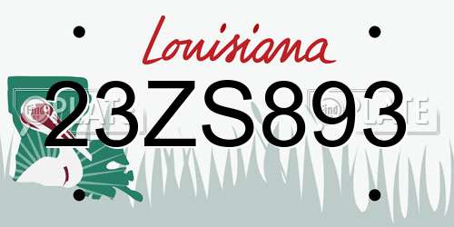 23ZS893 Louisiana License Plate