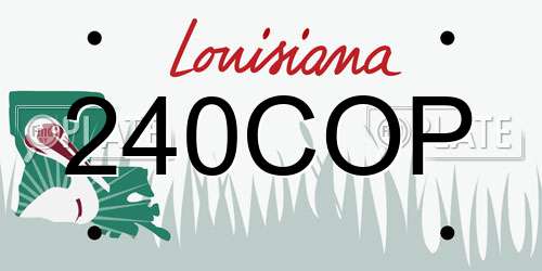 240COP Louisiana License Plate