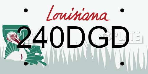 240DGD Louisiana License Plate
