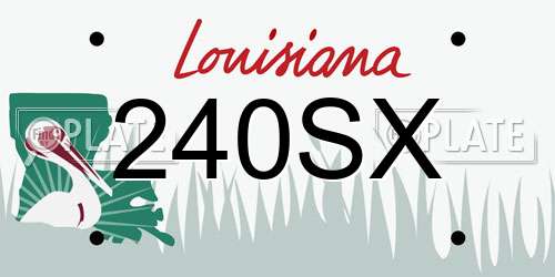 240SX Louisiana License Plate