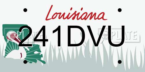 241DVU Louisiana License Plate