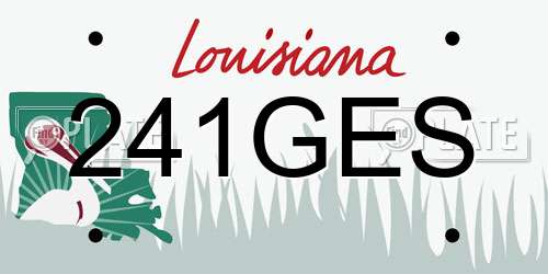 241GES Louisiana License Plate