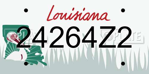 24264Z2 Louisiana License Plate