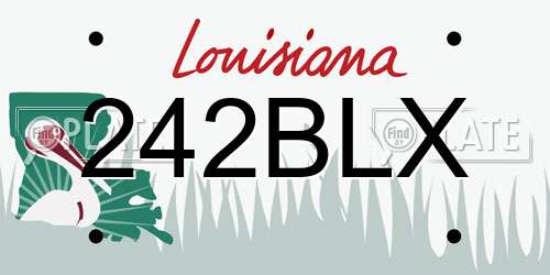 242BLX Louisiana License Plate