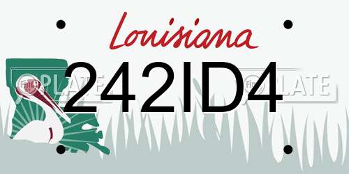242ID4 Louisiana License Plate