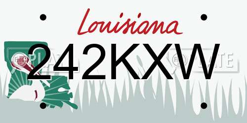 242KXW Louisiana License Plate