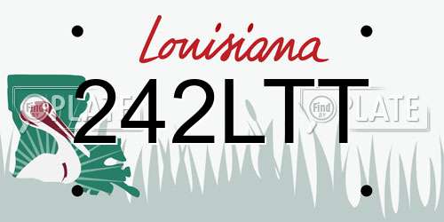 242LTT Louisiana License Plate