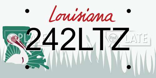 242LTZ Louisiana License Plate