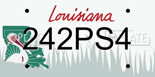 242PS4 Louisiana License Plate