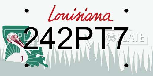 242PT7 Louisiana License Plate