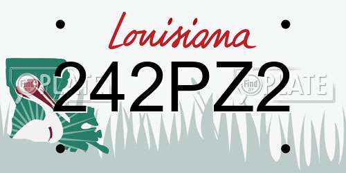 242PZ2 Louisiana License Plate