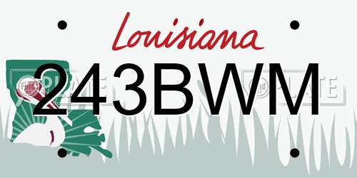 243BWM Louisiana License Plate