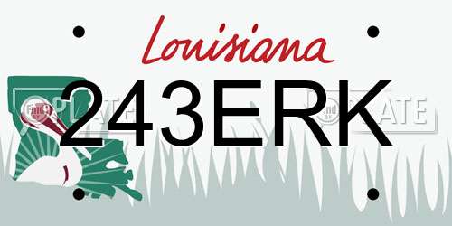 243ERK Louisiana License Plate