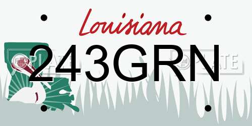 243GRN Louisiana License Plate