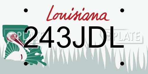 243JDL Louisiana License Plate