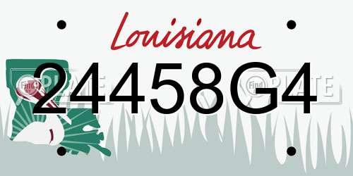 24458G4 Louisiana License Plate