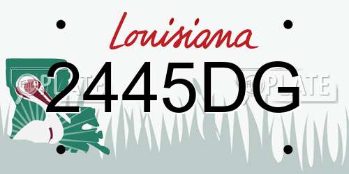 2445DG Louisiana License Plate