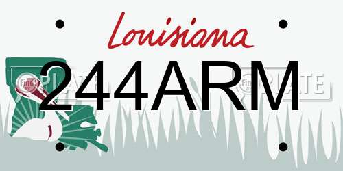 244ARM Louisiana License Plate