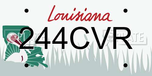 244CVR Louisiana License Plate