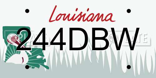 244DBW Louisiana License Plate