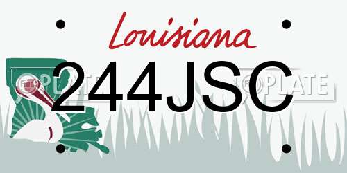244JSC Louisiana License Plate